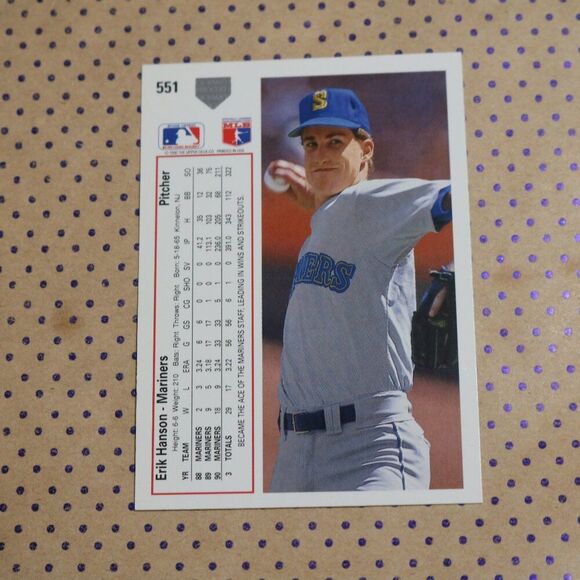 Erik Hanson #551 Baseball Card - Picture 2 of 2